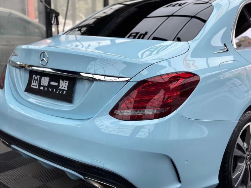 奔驰C200L改色冰川蓝