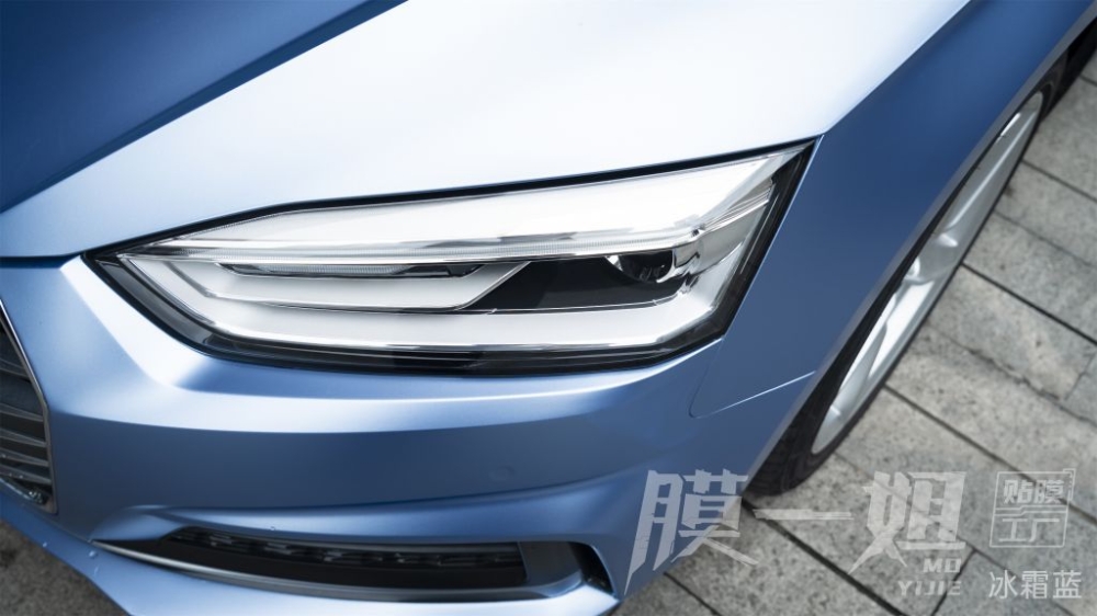 奥迪A5改色冰霜蓝