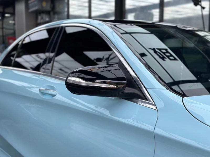 奔驰C200L改色冰川蓝