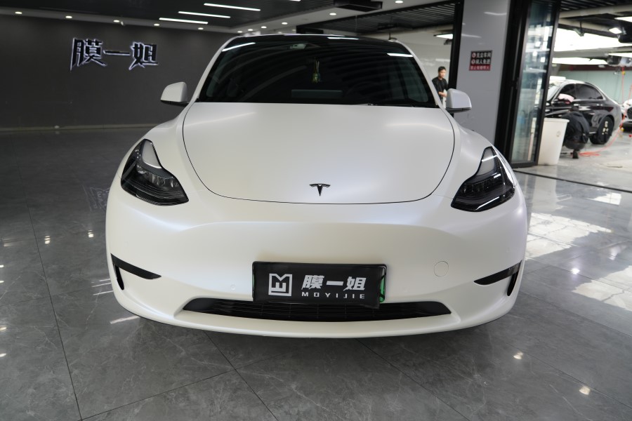 特斯拉改色PET哑光陶瓷白变蓝