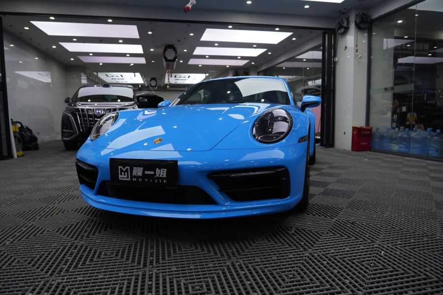 保时捷911改色水晶冰淇淋蓝