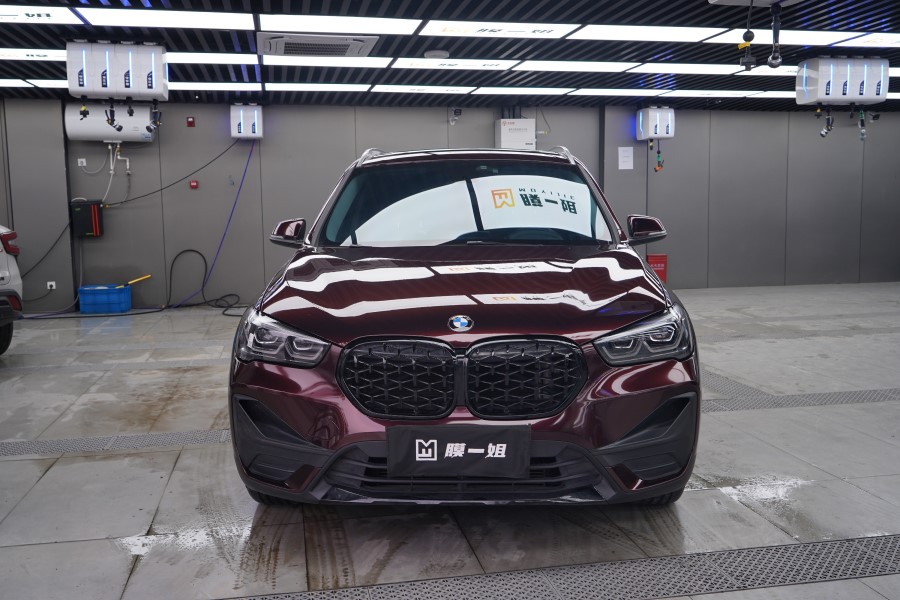 宝马改色超亮金属黑玫瑰